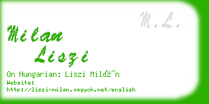 milan liszi business card